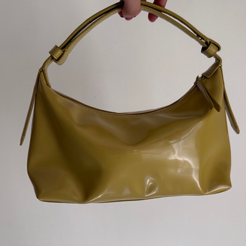 Vera Bradley Women's Patent Faux Leather The Roxbury Crescent Shoulder Bag